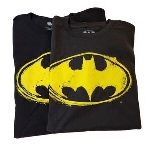 Batman Boys Tee Lot – Size L & XL – Black Short Sleeve – NWT Superhero Graphic